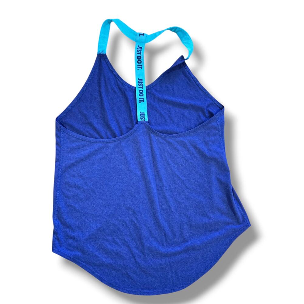 Nike women's Dri-FIT Royal Blue "Just Do It" Racerback Training Tank – Medium - Picture 5 of 8